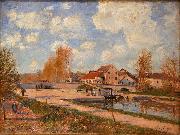 Alfred Sisley The Bourgogne Lock at Moret Spring painting
